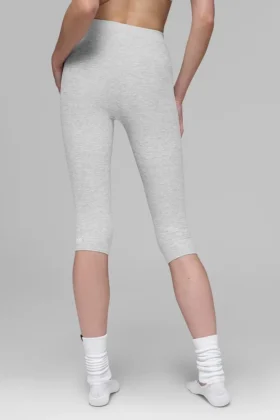 Alosoft Iconic 90’S Capri med hög midja – Athletic Heather Grey