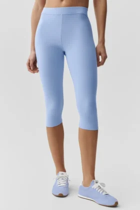 Alosoft Iconic 90's Capri med High-Waist – ljus provenceblå