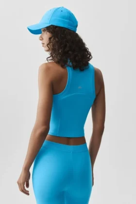 Alosoft Level up Full Zip Tank – azurblå