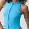 Alosoft Level up Full Zip Tank – azurblå