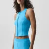 Alosoft Level up Full Zip Tank – azurblå