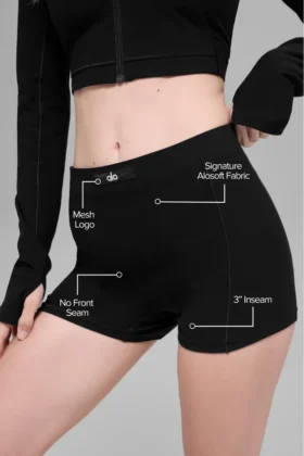 Alosoft Sincere Micro Shorts – Svart