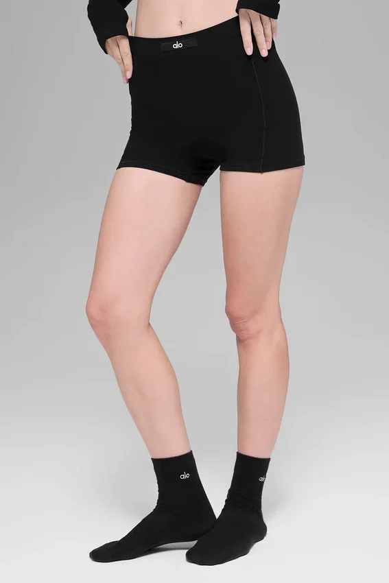 Alosoft Sincere Micro Shorts – Svart