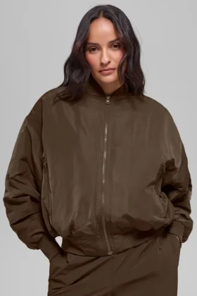 Bomberjacka i fuskpäls – Urbanite – Espresso/Ivory