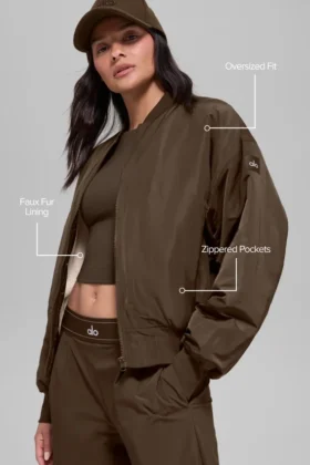 Bomberjacka i fuskpäls – Urbanite – Espresso/Ivory
