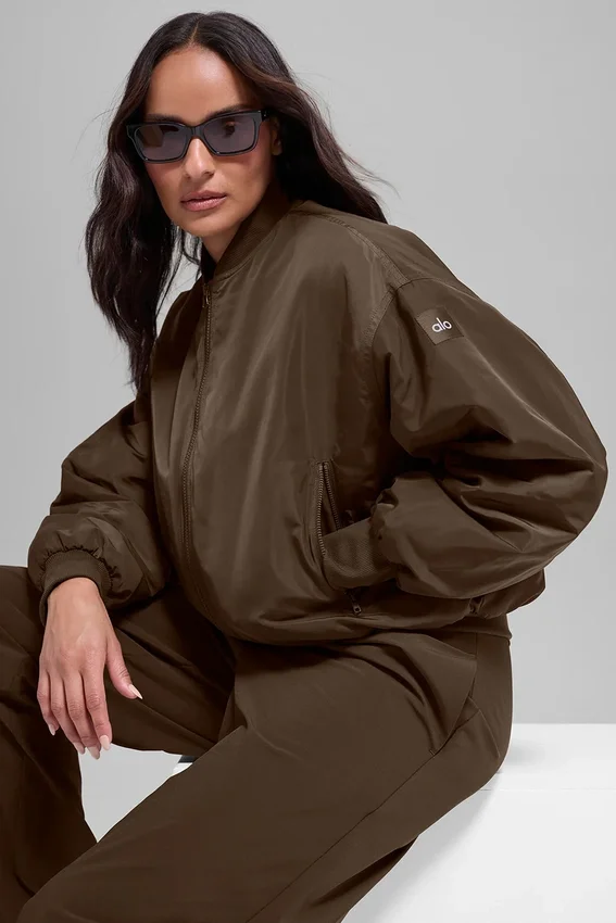 Bomberjacka i fuskpäls – Urbanite – Espresso/Ivory
