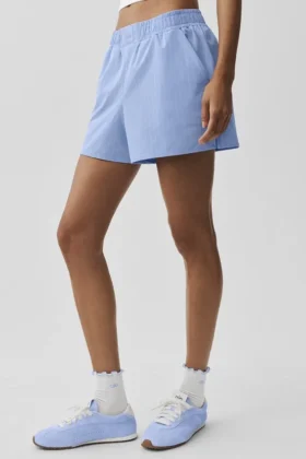 Boxershorts med smala ränder – ljus provenceblå/vit