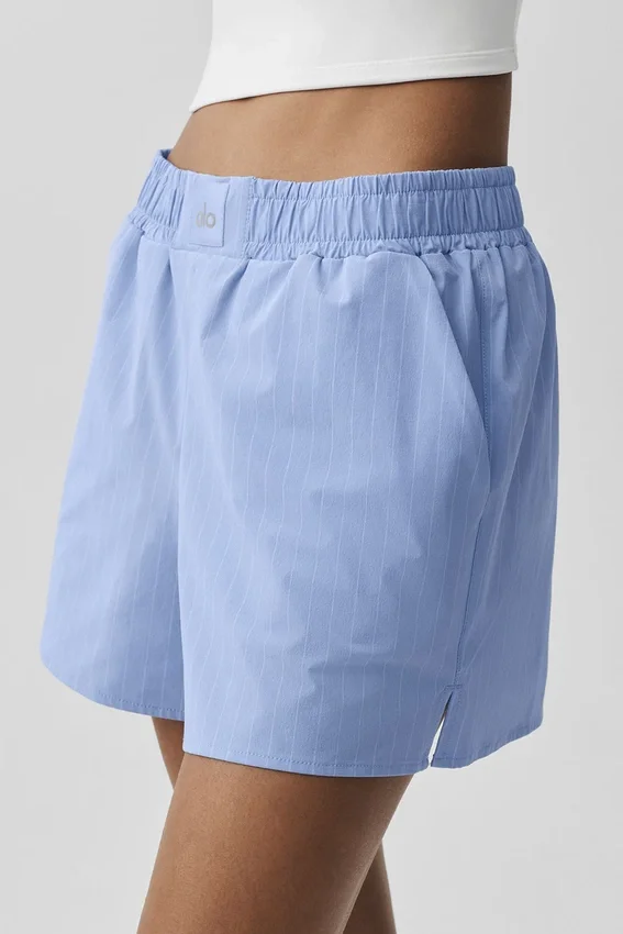 Boxershorts med smala ränder – ljus provenceblå/vit