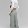 Breezy byxor med vida ben (långa) – Lunar Grey
