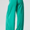 Breezy byxor med vida ben (långa) – Spruce Green