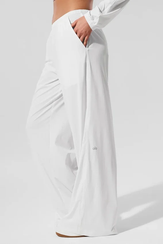 Breezy byxor med vida ben (långa) – White