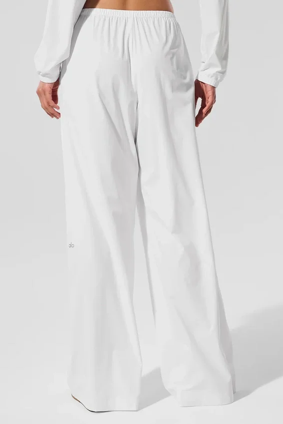 Breezy byxor med vida ben (långa) – White