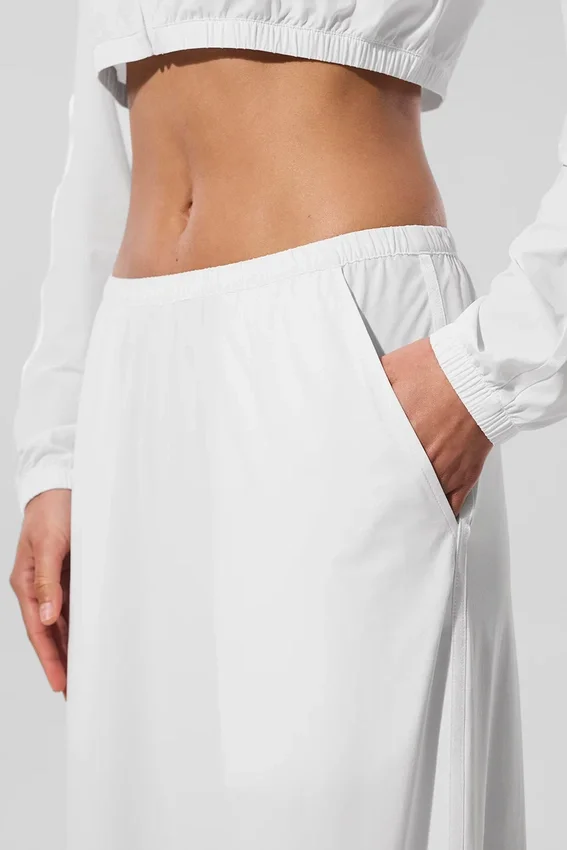 Breezy byxor med vida ben (långa) – White