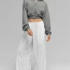 Breezy byxor med vida ben (Regular) – Vit