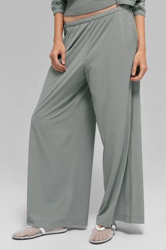 Breezy Wide Leg Byxor (Regular) – Lunar Grey