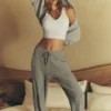 Cable Knit Winter Bliss-byxor – Athletic Heather Grey