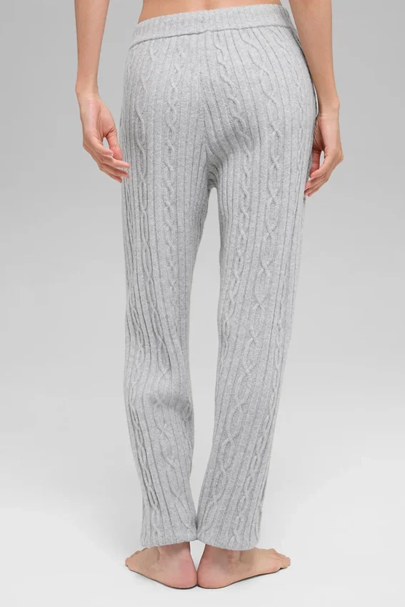 Cable Knit Winter Bliss-byxor – Athletic Heather Grey