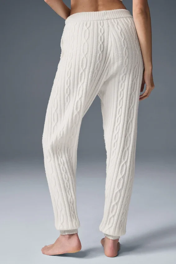 Cable Knit Winter Bliss-byxor – elfenben