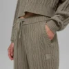 Cable Knit Winter Bliss-byxor – ljus kakao