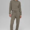 Cable Knit Winter Bliss-byxor – ljus kakao