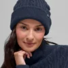 Cable Knit Winter Bliss Mössa – marinblå