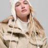 Cable Knit Winter Bliss-mössa med öronlappar – elfenben