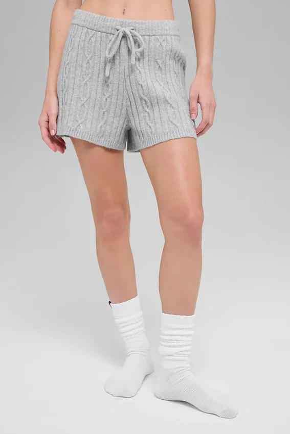 Cable Knit Winter Bliss Shorts – Athletic Heather Grey