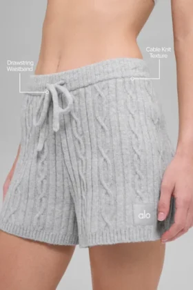 Cable Knit Winter Bliss Shorts – Athletic Heather Grey