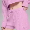 Cable Knit Winter Bliss Shorts – Candy Heart Pink