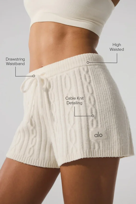 Cable Knit Winter Bliss Shorts – Ivory