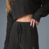 Cable Knit Winter Bliss Shorts – mörk melerad grå