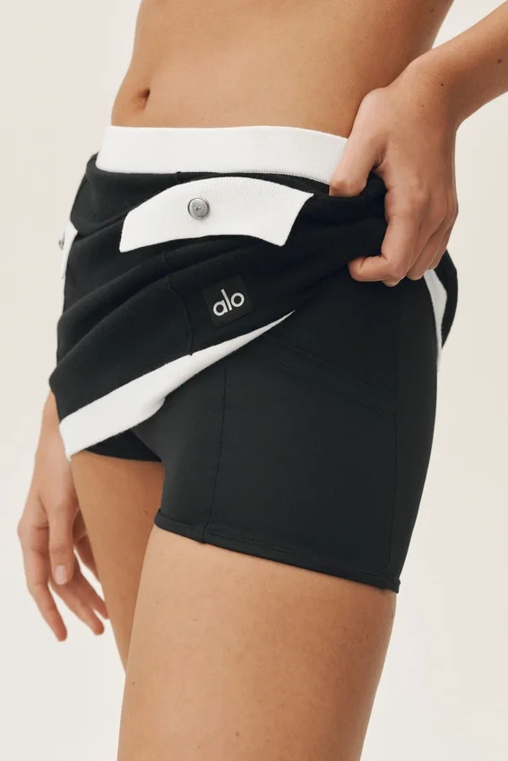 Capri Dream-kjol i bomull och kashmir med High-Waist-design – svart/vit