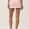 Capri-kjol i bomull och kashmir med High-Waist – Dream – solkysst rosa/vit