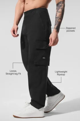Cargo-byxor i ripstop – svarta