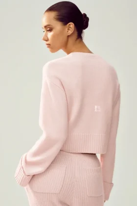 Cashmere Embrace-tröja – Frosted Pink