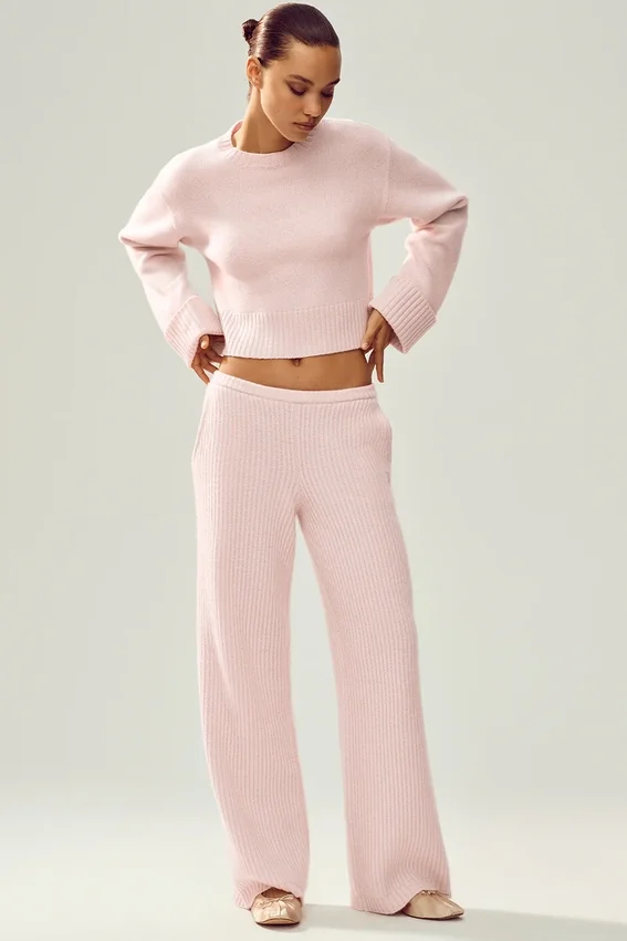 Cashmere Embrace-tröja – Frosted Pink