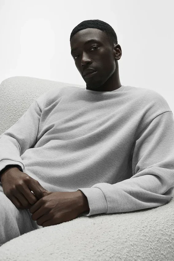 Chill tröja med rund hals – Athletic Heather Grey