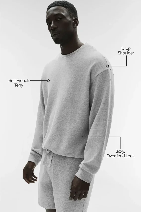 Chill tröja med rund hals – Athletic Heather Grey