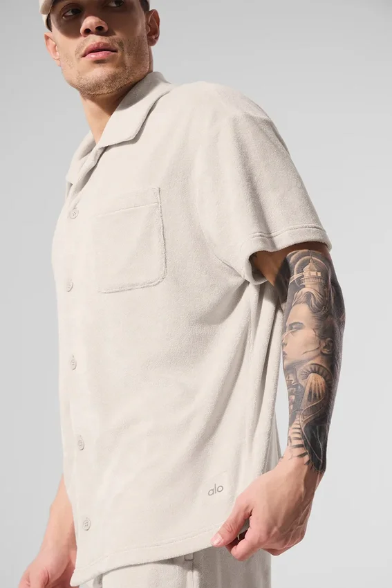 Coastal Terry Button up – Bone