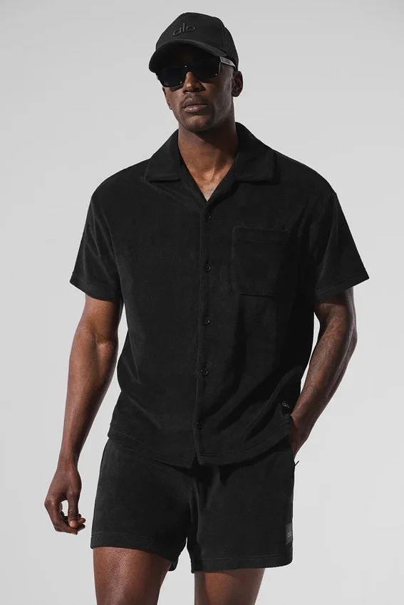 Coastal Terry Button up – Svart