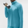 Conquer 1/4 Zip Reform långärmad tröja – Blue Breeze