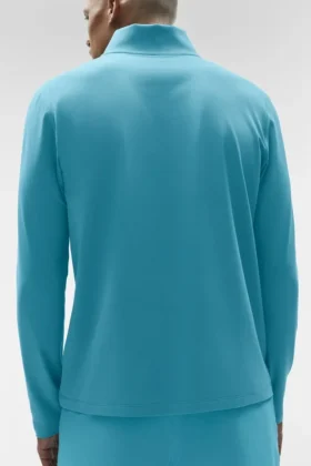 Conquer 1/4 Zip Reform långärmad tröja – Blue Breeze
