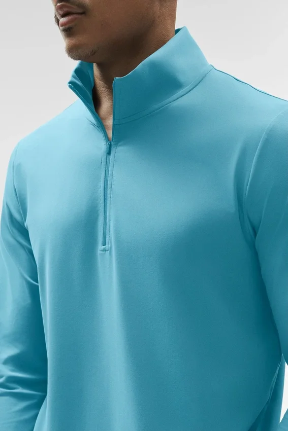 Conquer 1/4 Zip Reform långärmad tröja – Blue Breeze