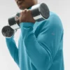 Conquer 1/4 Zip Reform långärmad tröja – Blue Breeze