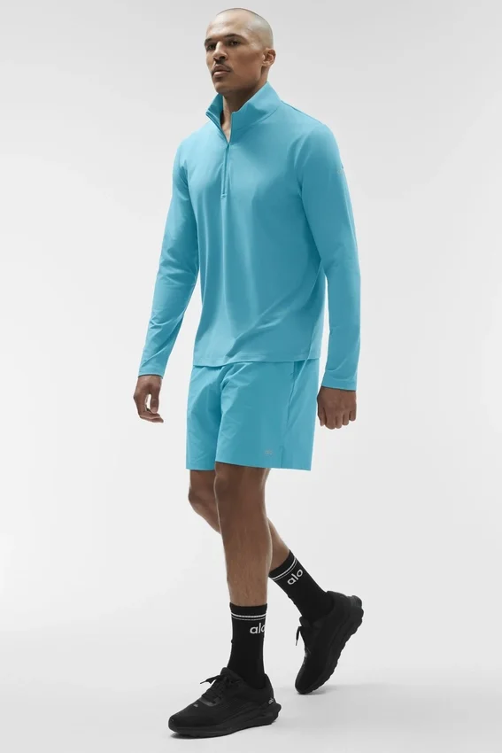 Conquer 1/4 Zip Reform långärmad tröja – Blue Breeze