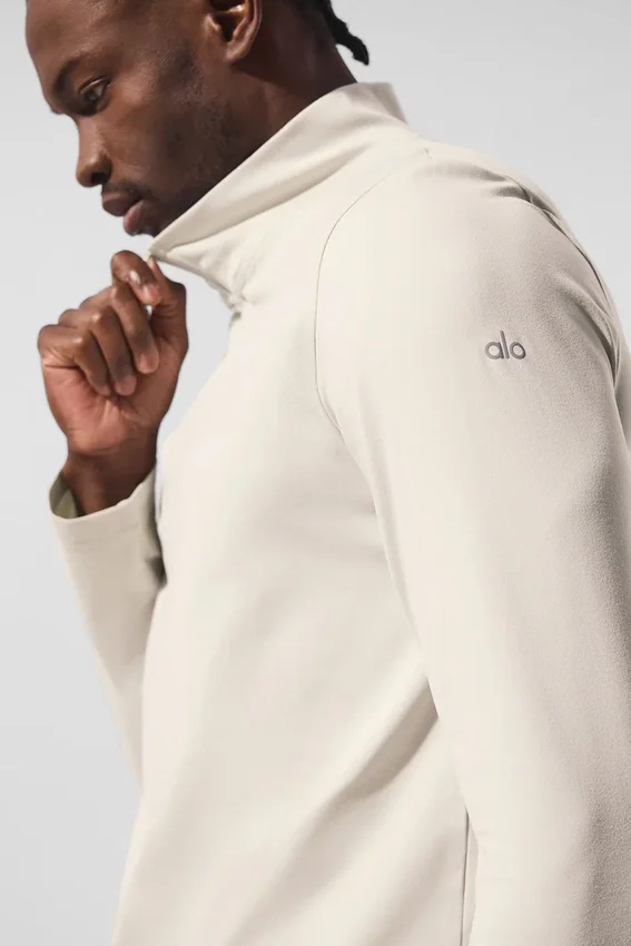 Conquer 1/4 Zip Reform långärmad tröja – Bone