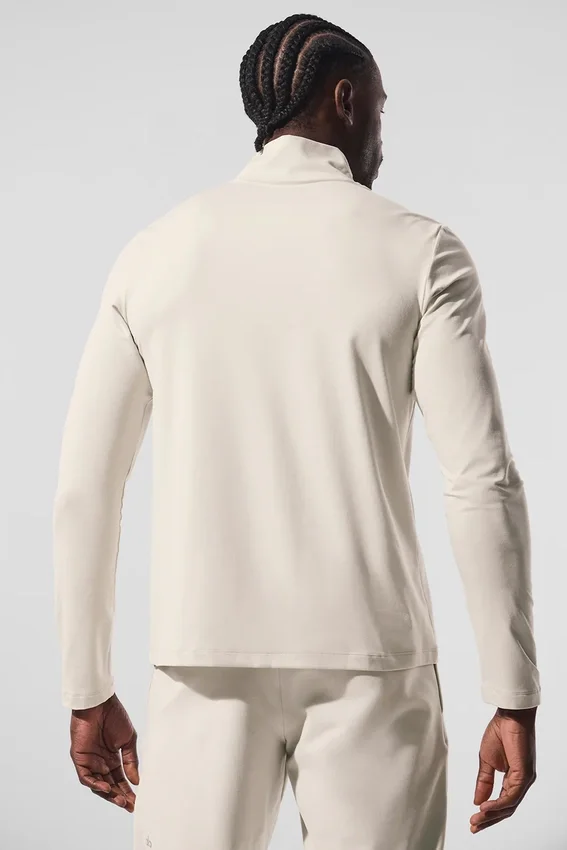 Conquer 1/4 Zip Reform långärmad tröja – Bone