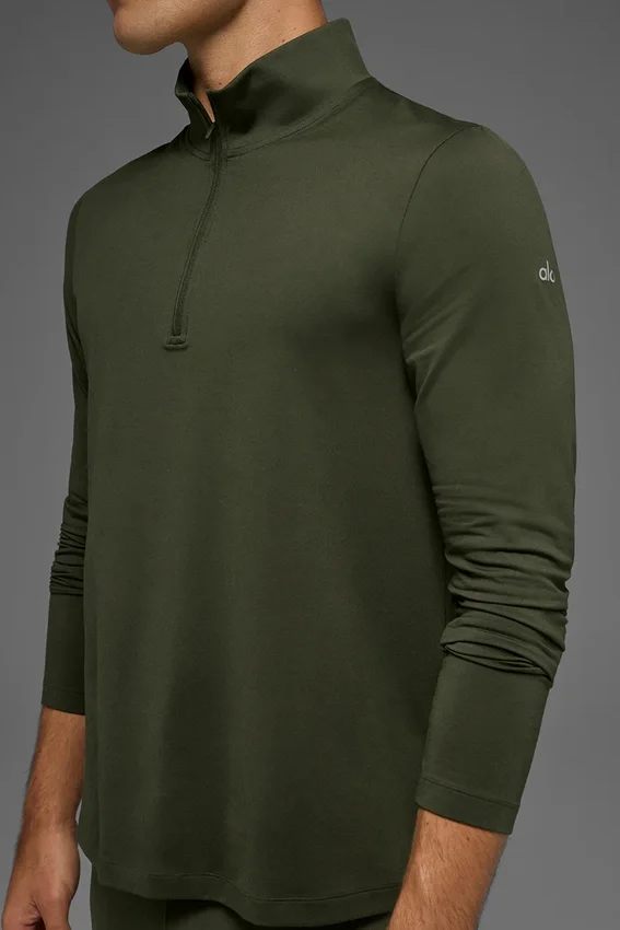 Conquer 1/4 Zip Reform långärmad tröja – Green Olive