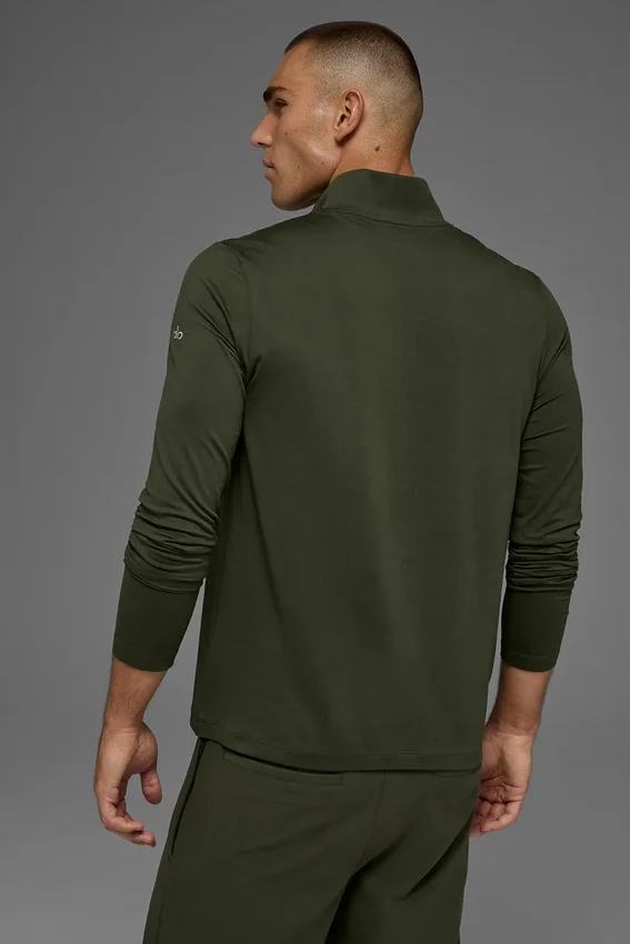 Conquer 1/4 Zip Reform långärmad tröja – Green Olive