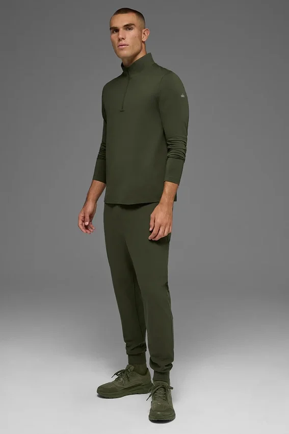 Conquer 1/4 Zip Reform långärmad tröja – Green Olive